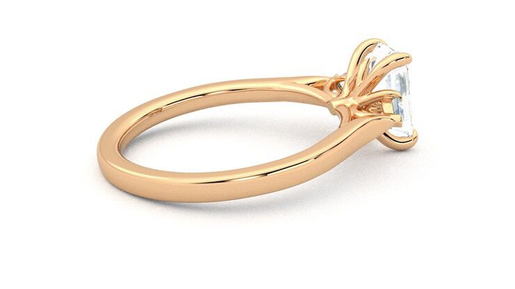 Taylor & Hart Faith Emerald Engagement Ring 360 degree image 11