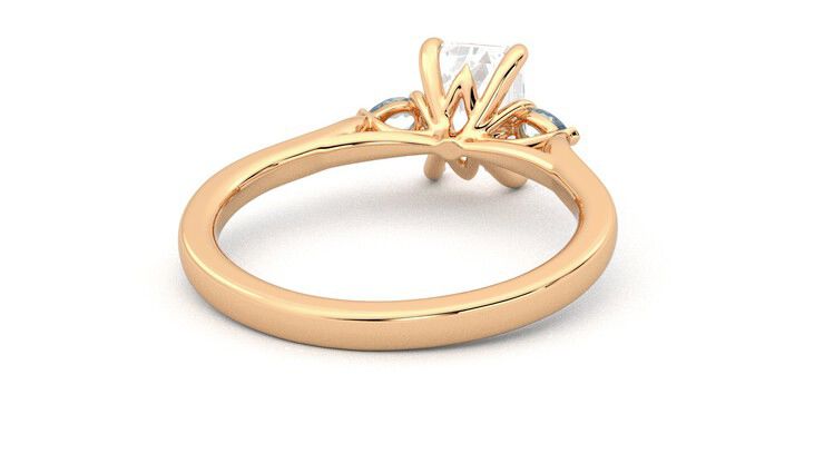 Taylor & Hart Faith Emerald Engagement Ring 360 degree image 14
