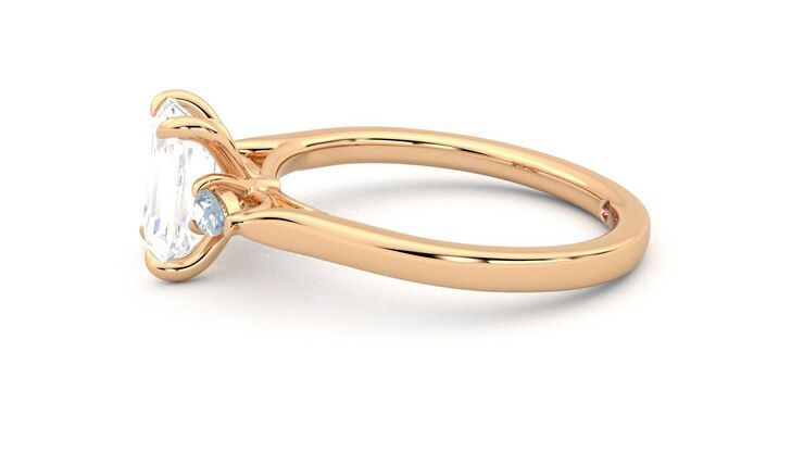 Taylor & Hart Faith Emerald Engagement Ring 360 degree image 21