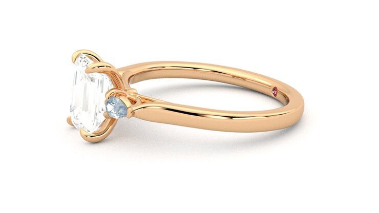 Taylor & Hart Faith Emerald Engagement Ring 360 degree image 22