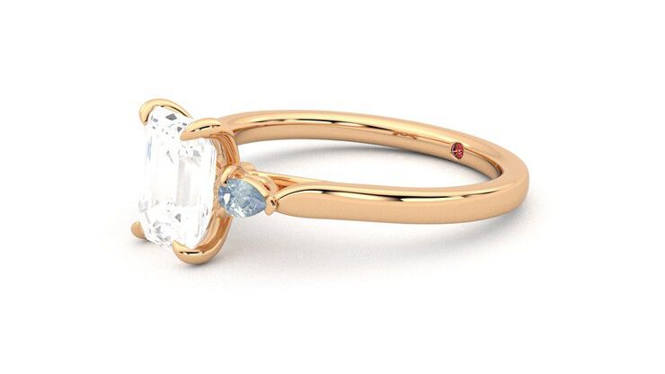 Taylor & Hart Faith Emerald Engagement Ring 360 degree image 23