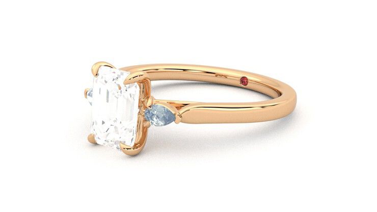 Taylor & Hart Faith Emerald Engagement Ring 360 degree image 24