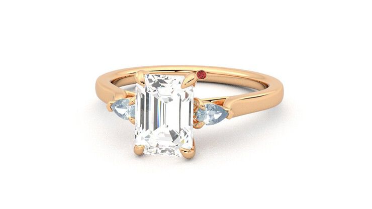 Taylor & Hart Faith Emerald Engagement Ring 360 degree image 27