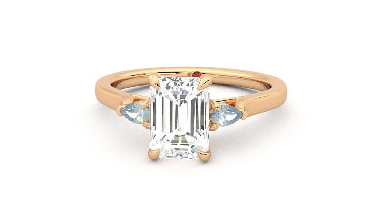 Taylor & Hart Faith Emerald Engagement Ring 360 degree image 28
