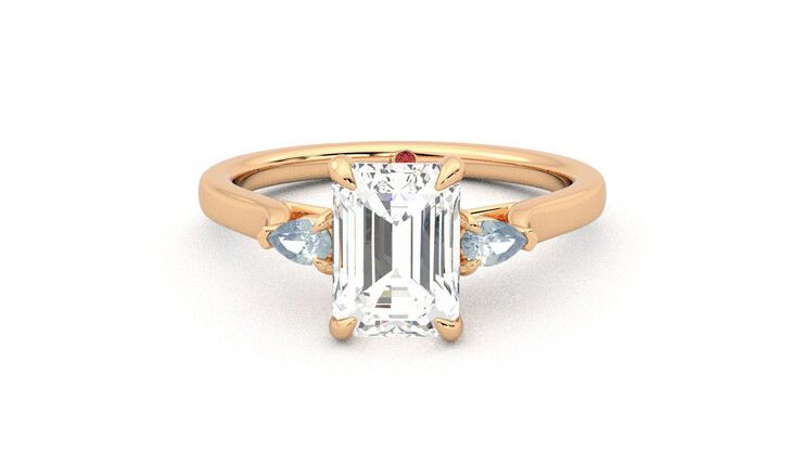 Taylor & Hart Faith Emerald Engagement Ring 360 degree image 29