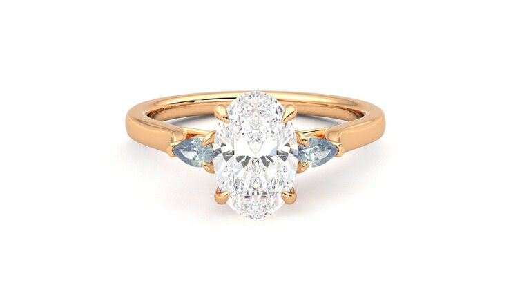 Taylor & Hart Faith Oval Engagement Ring 360 degree image 0