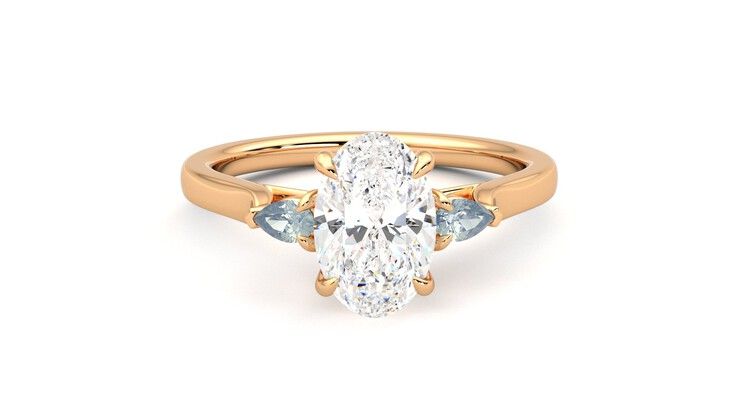 Taylor & Hart Faith Oval Engagement Ring 360 degree image 1