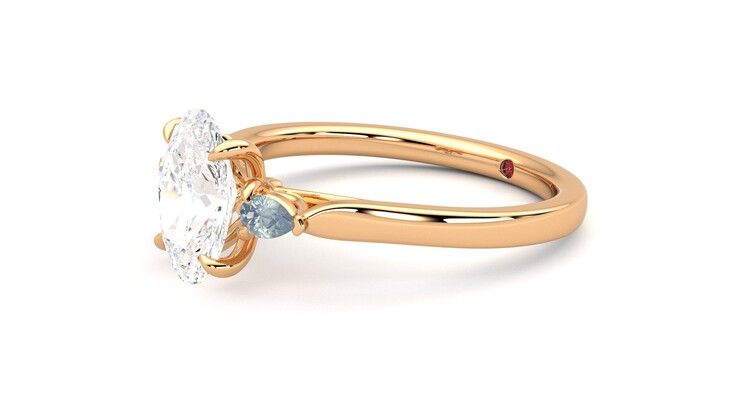 Taylor & Hart Faith Oval Engagement Ring 360 degree image 23