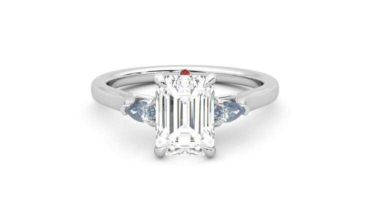 Taylor & Hart Faith Emerald Engagement Ring 360 degree image 0