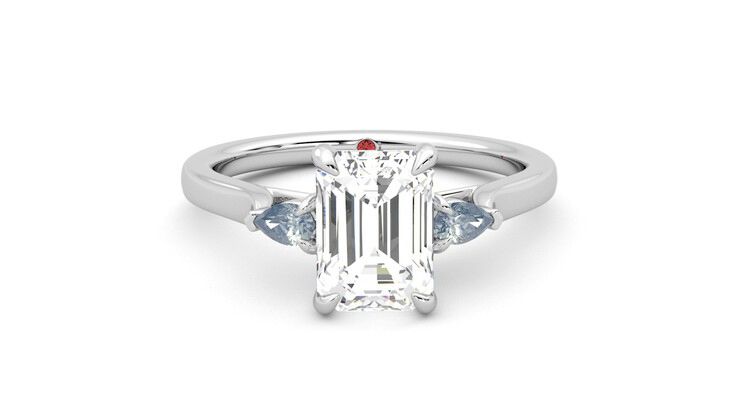 Taylor & Hart Faith Emerald Engagement Ring 360 degree image 1