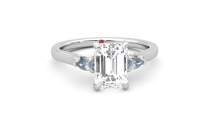 Taylor & Hart Faith Emerald Engagement Ring 360 degree image 2