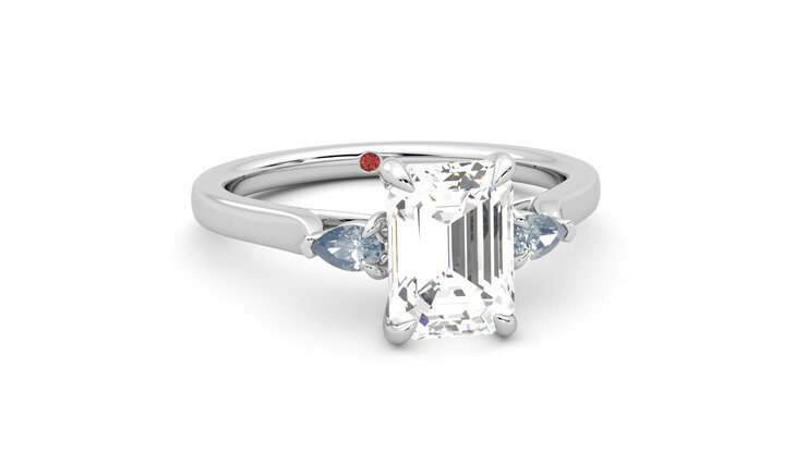 Taylor & Hart Faith Emerald Engagement Ring 360 degree image 3
