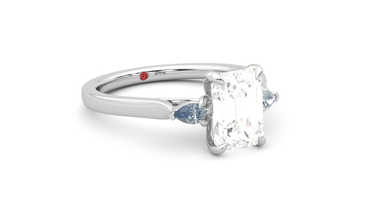 Taylor & Hart Faith Emerald Engagement Ring 360 degree image 5