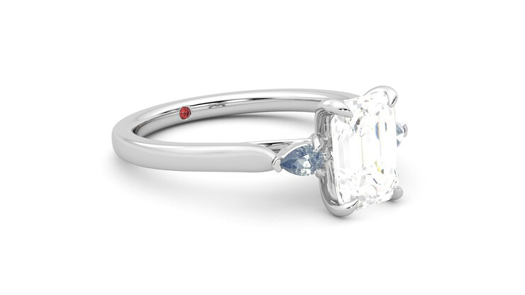 Taylor & Hart Faith Emerald Engagement Ring 360 degree image 6