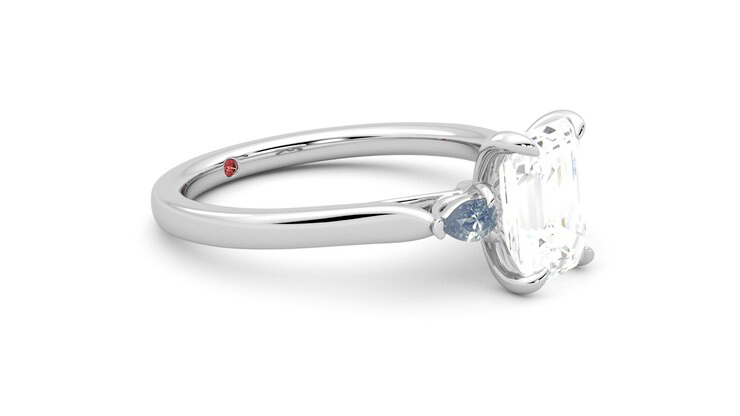 Taylor & Hart Faith Emerald Engagement Ring 360 degree image 7