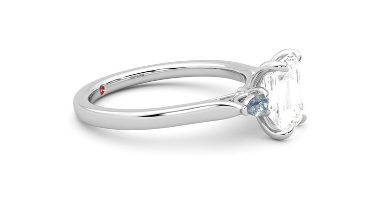 Taylor & Hart Faith Emerald Engagement Ring 360 degree image 8