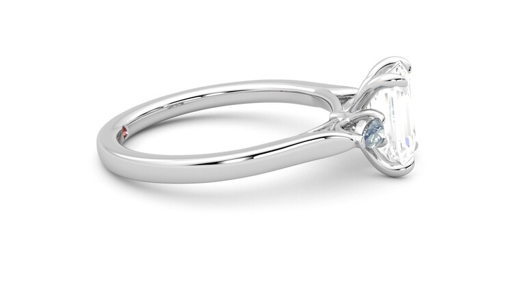 Taylor & Hart Faith Emerald Engagement Ring 360 degree image 9