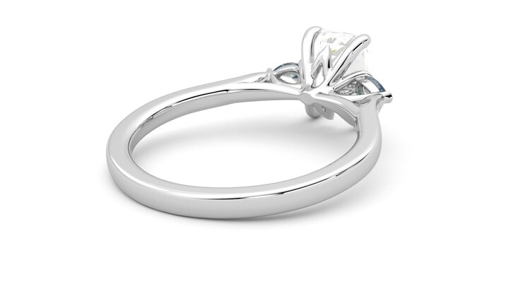 Taylor & Hart Faith Emerald Engagement Ring 360 degree image 13