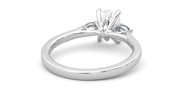 Taylor & Hart Faith Emerald Engagement Ring 360 degree image 14