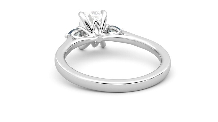 Taylor & Hart Faith Emerald Engagement Ring 360 degree image 16