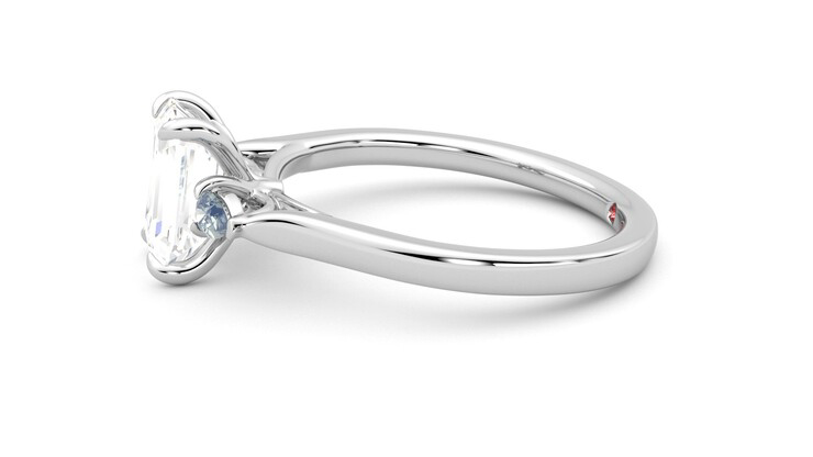 Taylor & Hart Faith Emerald Engagement Ring 360 degree image 21