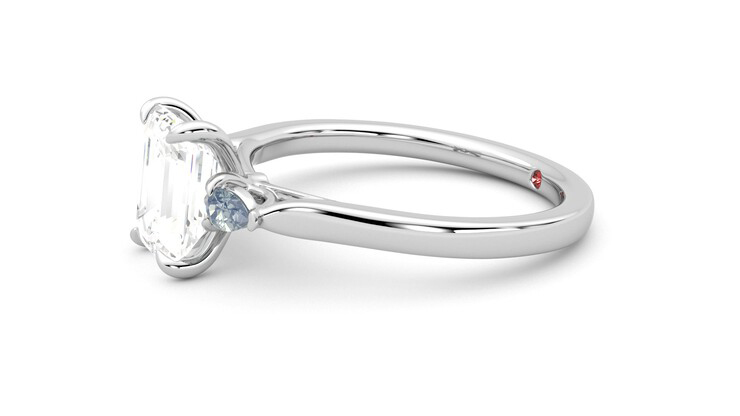 Taylor & Hart Faith Emerald Engagement Ring 360 degree image 22