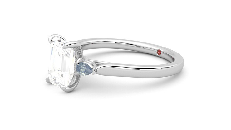 Taylor & Hart Faith Emerald Engagement Ring 360 degree image 23