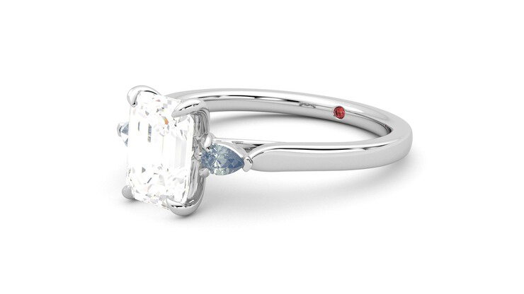 Taylor & Hart Faith Emerald Engagement Ring 360 degree image 24