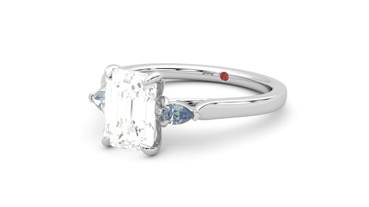 Taylor & Hart Faith Emerald Engagement Ring 360 degree image 25