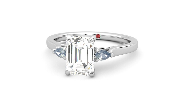 Taylor & Hart Faith Emerald Engagement Ring 360 degree image 27