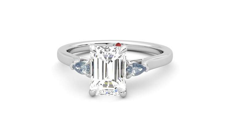 Taylor & Hart Faith Emerald Engagement Ring 360 degree image 28