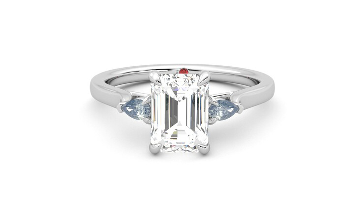 Taylor & Hart Faith Emerald Engagement Ring 360 degree image 29