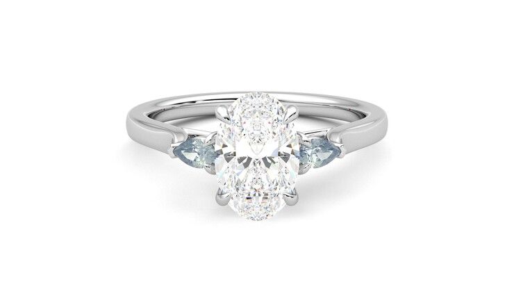 Taylor & Hart Faith Oval Engagement Ring 360 degree image 0