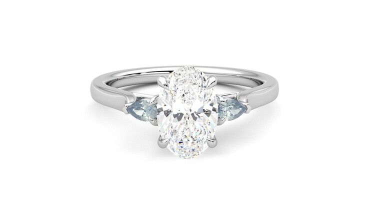 Taylor & Hart Faith Oval Engagement Ring 360 degree image 1