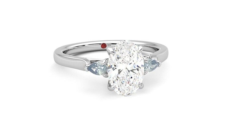 Taylor & Hart Faith Oval Engagement Ring 360 degree image 3