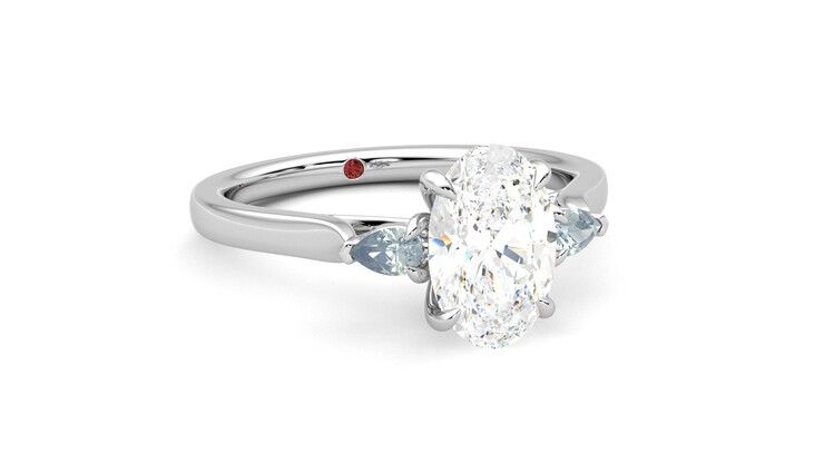 Taylor & Hart Faith Oval Engagement Ring 360 degree image 4