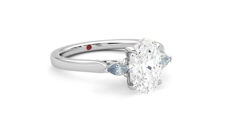 Taylor & Hart Faith Oval Engagement Ring 360 degree image 5