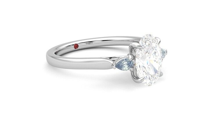 Taylor & Hart Faith Oval Engagement Ring 360 degree image 6