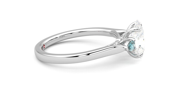 High set store oval engagement ring