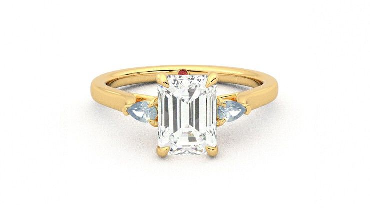 Taylor & Hart Faith Emerald Engagement Ring 360 degree image 1