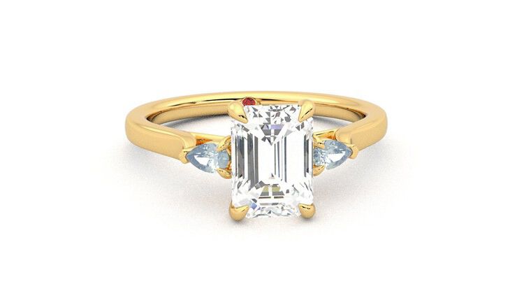 Taylor & Hart Faith Emerald Engagement Ring 360 degree image 2