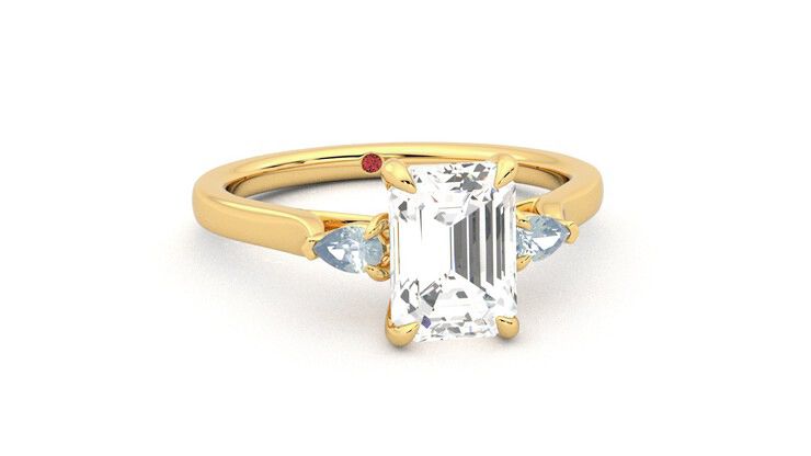 Taylor & Hart Faith Emerald Engagement Ring 360 degree image 3