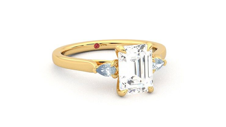 Taylor & Hart Faith Emerald Engagement Ring 360 degree image 4