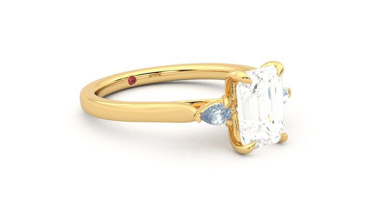 Taylor & Hart Faith Emerald Engagement Ring 360 degree image 6
