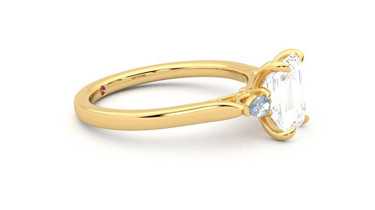 Taylor & Hart Faith Emerald Engagement Ring 360 degree image 8
