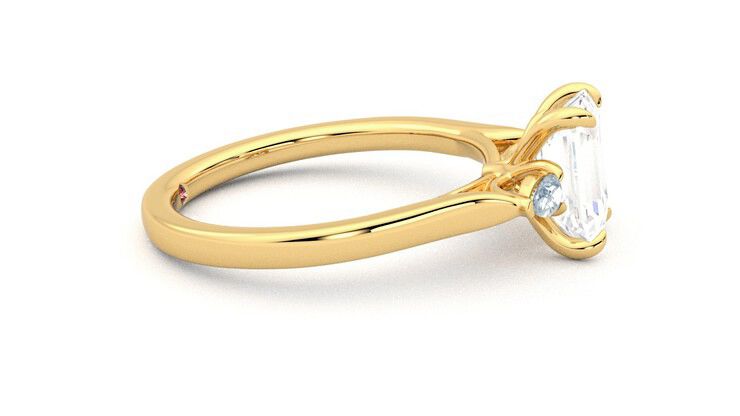 Taylor & Hart Faith Emerald Engagement Ring 360 degree image 9