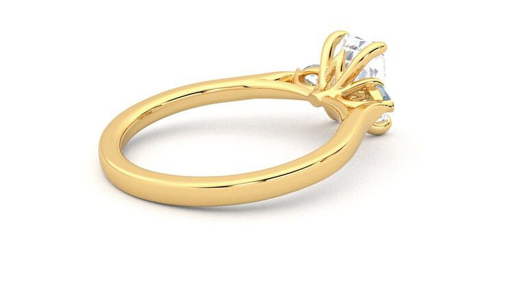 Taylor & Hart Faith Emerald Engagement Ring 360 degree image 12