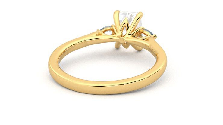 Taylor & Hart Faith Emerald Engagement Ring 360 degree image 14