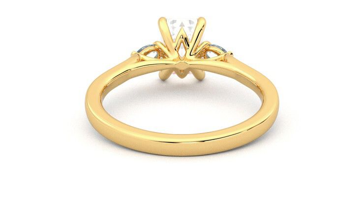 Taylor & Hart Faith Emerald Engagement Ring 360 degree image 15
