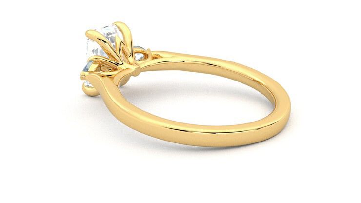 Taylor & Hart Faith Emerald Engagement Ring 360 degree image 18